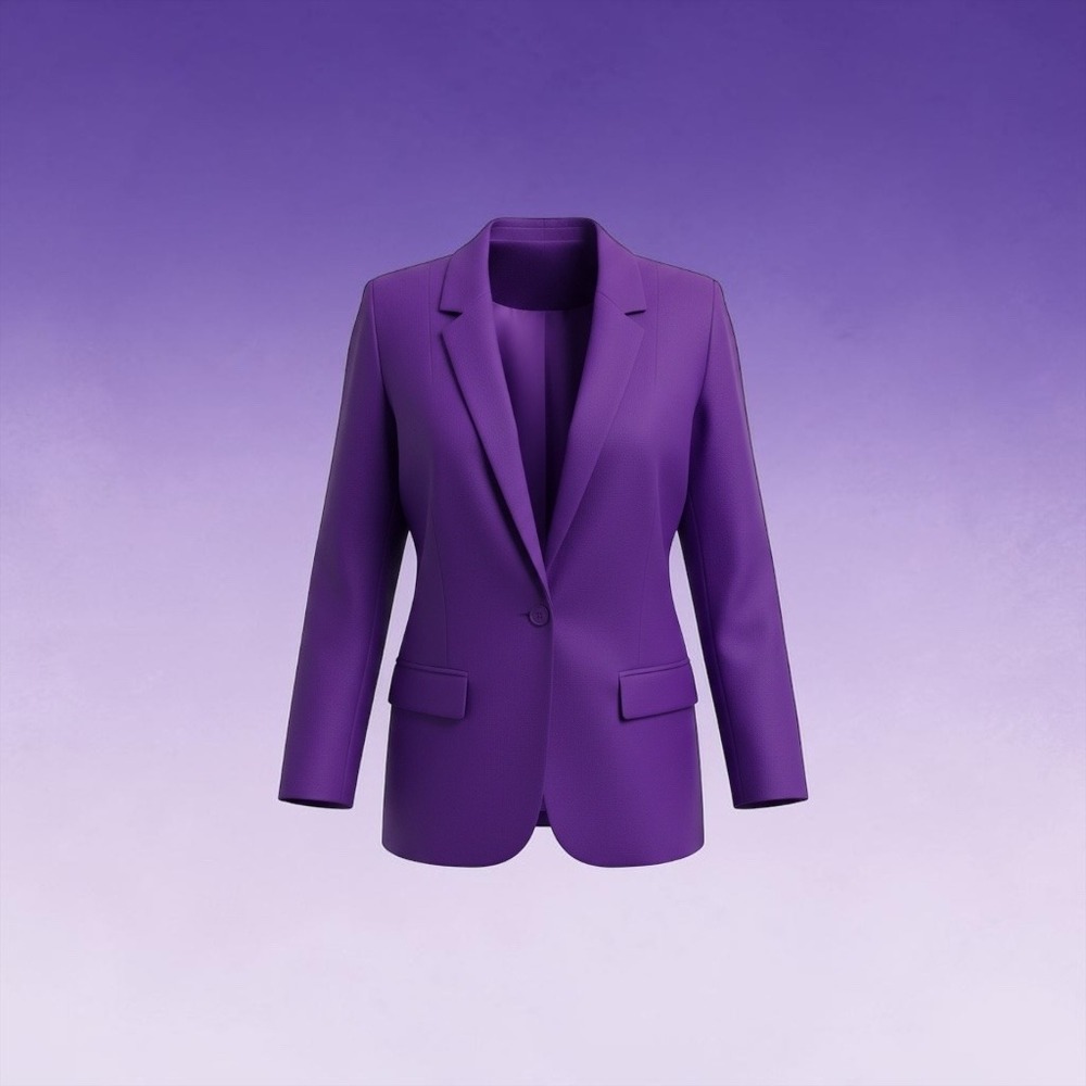 Alfred Dunner Vintage Purple Single Button Blazer Jacket Made in USA Size 14